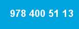 978 400 51 13 978 400 51 13